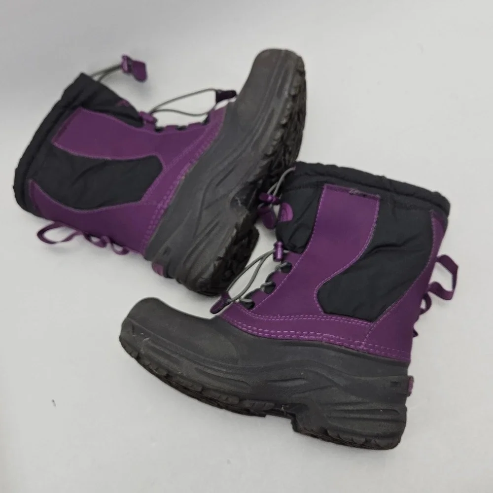 The North Face Girls Alpenglow Purple Winter Snow Boots 3Y No insoles
